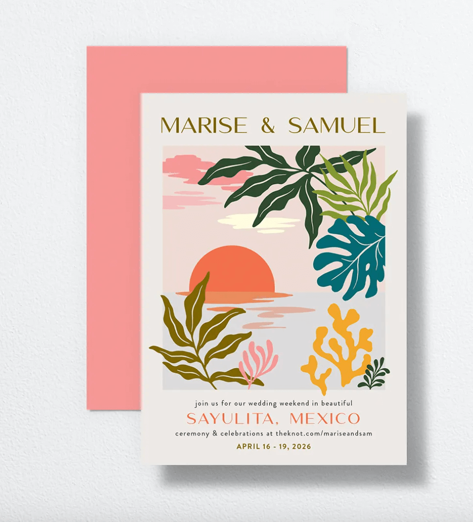 beach wedding invitations and announcements - impresionist